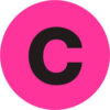 Tape Logic® 2"" Dia. Round Letter Paper Labels with ""C"" Print Fluorescent Pink Roll of 500
