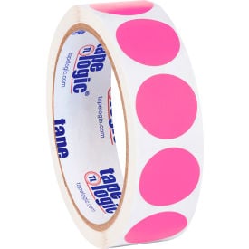 Tape Logic® 1"" Dia. Round Inventory Circle Labels Fluorescent Pink Roll of 500