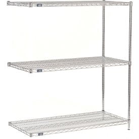 Nexel® 3 Shelf Stainless Steel Wire Shelving Unit Add On 60""W x 24""D x 34""H