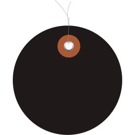 Global Industrial Plastic Circle Tag Pre-Wired 2"" Dia. Black 100/Pack