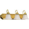 Satco 60/329 Ballerina 3 Light - 24"" - Vanity w/ Alabaster Glass Bell Shades  Polished Brass