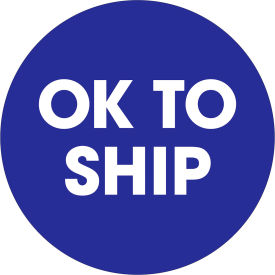 Tape Logic® 2"" Dia. Round Paper Labels with ""Ok To Ship"" Print Blue Roll of 500
