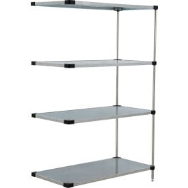 Nexel® 4 Shelf Galvanized Steel Solid Shelving Unit Add On 36""W x 18""D x 74""H