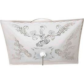 Satco 77-392 2 Light - 12"" - Ceiling Fixture - Square Floral / w/Pull Chain  White