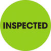 Tape Logic® 2"" Dia. Round Paper Labels with ""Inspected"" Print Fluorescent Green Roll of 500