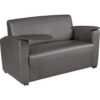 Regency Supernova Lounge Cushioned Vinyl Tablet Arm Loveseat 56""W x 29""D x 33""H Gray/Ash Gray