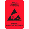 Tape Logic® Labels with ""Static Sensitive..."" Print 3""L x 2""W Fluorescent Red Roll of 500