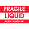 Tape Logic® Labels w/ ""Fragile-Liquid-Handle With..."" Print 5""L x 3""W Red/White Roll of 500