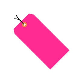 Global Industrial™ Shipping Tag Pre Strung #2 3-1/4""L x 1-5/8""W Fluorescent Pink 1000/Pk