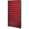Quantum CL1875-604 Closed Shelving Euro Drawer Unit - 36x18x75 - 108 Euro Drawers Red