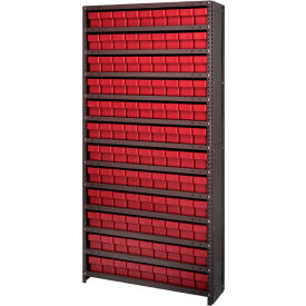 Quantum CL1875-604 Closed Shelving Euro Drawer Unit - 36x18x75 - 108 Euro Drawers Red