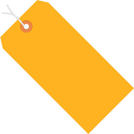 Global Industrial Shipping Tag Pre-Strung #6 5-1/4""L x 2-5/8""W Fluorescent Orange 1000/Pack
