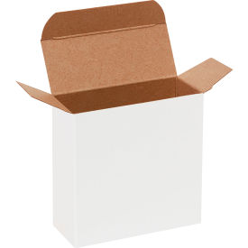 Global Industrial Reverse Tuck Folding Cartons 4""L x 1-5/8""W x 4""H White 500/Pack