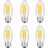 Sunlite® LED B11 Chandelier Light Bulb E26 Base 5.5W 600 Lumens 50K Super White Pack of 6