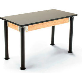 NPS Science Table - Phenolic Top - Adjustable Height - 24""W x 48""L x 29""-41""H - Black/Black