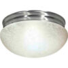 Satco 76-677 2 Light - 12"" - Flush Mount - Large Alabaster Mushroom  Brushed Nickel