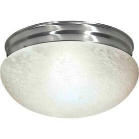 Satco 76-677 2 Light - 12"" - Flush Mount - Large Alabaster Mushroom  Brushed Nickel