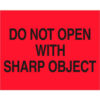 Tape Logic® Labels with ""Do Not Open with..."" Print 10""L x 8""W Fluorescent Red Roll of 250
