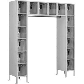 Global Industrial 16 Person Clear View Locker Digital Lock 72""Wx18""Dx78""H Gray Unassembled