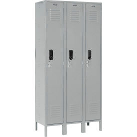Global Industrial™ 1-Tier 3 Door Digital Locker 36""W x 15""D x 78""H Gray Unassembled