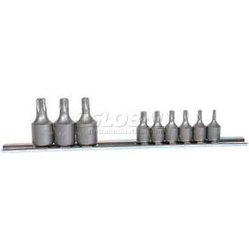 Internal Torx Chrome Socket Set 1/4"" & 3/8"" Drive T10 To T50  9 Piece