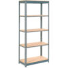 Global Industrial 5 Shelf Heavy Duty Boltless Shelving Starter 48""Wx12""Dx84""H Wood Deck USA
