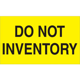 Tape Logic® Labels with ""Do Not Inventory"" Print 5""L x 3""W Fluorescent Yellow Roll of 500