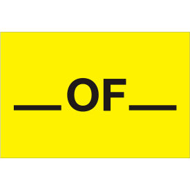 Tape Logic® Labels with "" Of "" Print 3""L x 2""W Fluorescent Yellow Roll of 500