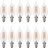 Sunlite® LED CA11 Chandelier Light Bulb E12 Base 5.5W 600 Lumens 30K Warm White Pk of 12