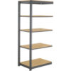 Global Industrial 5 Shelf Standard Duty Boltless Shelving Add On 36""W x 24""D x 96""H Wood Deck