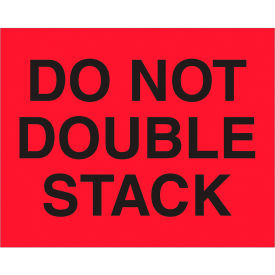 Tape Logic® Labels with ""Do Not Double Stack"" Print 10""L x 8""W Fluorescent Red Roll of 250