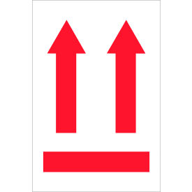 Tape Logic® Arrow Labels 6""L x 4""W Red/White/Black Roll of 500