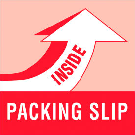 Tape Logic® Labels with ""Packing Slip Inside"" Print 4""L x 4""W Red/White Roll of 500