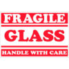 Tape Logic® Labels w/ ""Fragile-Glass-Handle With Care"" Print 3""L x 2""W Red/White Roll of 500