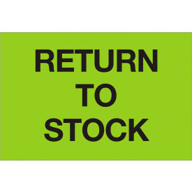 Tape Logic® Paper Labels w/ ""Return To Stock"" Print 3""L x 2""W Fluorescent Green Roll of 500