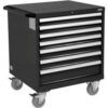 Global Industrial™ Mobile Modular Drawer Cabinet 7 Drawers w/Lock 30""Wx27""Dx37""H Black