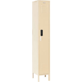 Global Industrial™ 1-Tier 1 Door Digital Locker 12""Wx12""Dx66""H Tan Unassembled