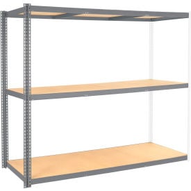 Global Industrial 3 Shelf Extra Heavy Duty Boltless Shelving Add On 72""Wx48""Dx96""H Wood Deck USA