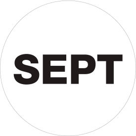 Tape Logic® 2"" Dia. Round Paper Labels with ""Sept"" Print White Roll of 500