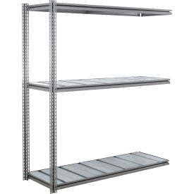 Global Industrial 3 Shelf Extra Heavy Duty Boltless Shelving Z Beam Add On 72Wx48Dx60H Steel Deck