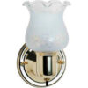 Satco 77-120B 1 Light - 5"" - Vanity - w/Frosted Grape Shade & On/Off Switch  Polished Brass