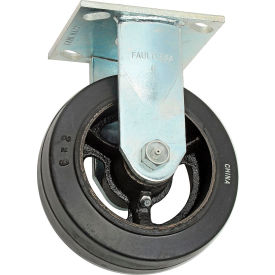 Faultless Rigid Plate Caster 3418-6 6"" Mold-On Rubber Wheel
