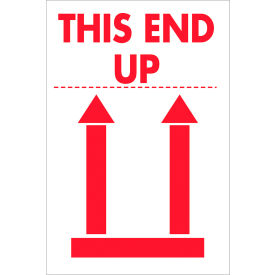 Tape Logic® Labels with ""This End Up"" Print 3""L x 2""W Red/White Roll of 500