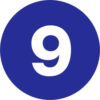 Tape Logic® 3"" Dia. Round Number Paper Labels with ""9"" Print Dark Blue Roll of 500