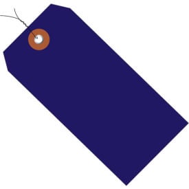 Global Industrial™ Plastic Shipping Tag Pre Wired #5 4-3/4""L x 2-3/8""W Blue 100/Pack