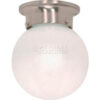Satco 60-245 1 Light - 6"" - Ceiling Mount - White Ball  Brushed Nickel
