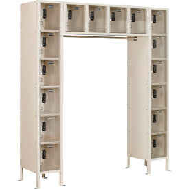Global Industrial 16 Person Clear View Locker Digital Lock 72""Wx18""Dx78""H Tan Assembled