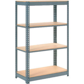 Global Industrial 4 Shelf Heavy Duty Boltless Shelving Starter 48""Wx18""Dx60""H Wood Deck USA