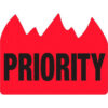 Tape Logic® Labels with ""Priority"" Print 2""L x 1-1/2""W Red/Black Roll of 500