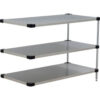 Nexel® 3 Shelf Stainless Steel Solid Shelving Unit Add On 48""W x 24""D x 34""H